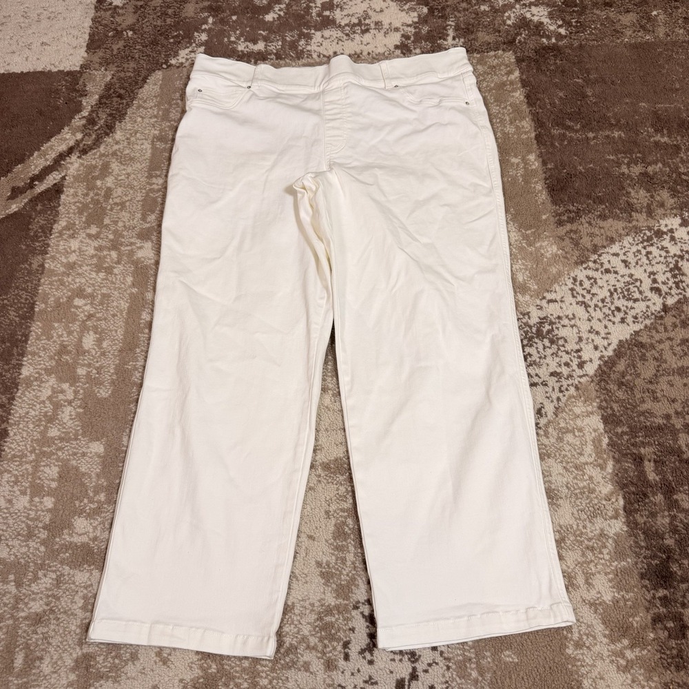 Spanx Jeans EveryWear Straight Leg High Rise Pull On Womens 3X White